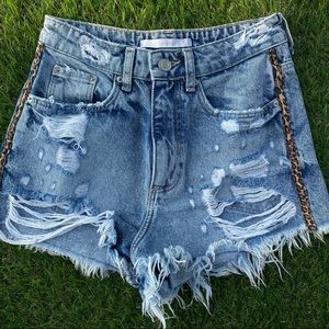 Zara Distressed Jean Shorts